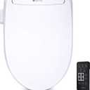 Lotus Bidet ATS-500 Remote Elongated | Wireless Remote Control, Heated Toilet Seat with Adjustable Warm Water Wash, Stainless Steel Nozzle, Warm Air Dryer, Eco Mode, Easy DIY Installation