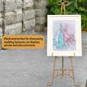 Metal Free Standing Adjustable Display Stand Easel with Chain Support, Gold Easel Stand for Sign with Bow Top, Heavy Duty Easel for Mirror, Sign, Wedding, Picture Frame.(No Installation Required)