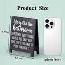 Life Is Like The Bathroom Funny Bathroom Decor Reminder Decorative Sign Humorous Vanity Sign for Home Hotel Airport Restroom Toilet Gag Fun Gift for Coworkers Friends White Elephant Gifts