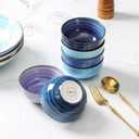 Selamica Ceramic Mini Bowls, 4 OZ Dipping Bowls, 3.5 Inch Gradient Blue Set of 6, Microwave & Dishwasher Safe