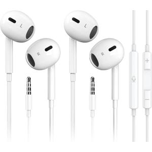 2 Pack Wired iPhone Earbuds/iPhone Headphones/Earphones with 3.5mm Wired [MFi Certified] with Mic, Volume Control for iPhone/iPad/iPod/Computer/MP3/4/Android Most 3.5mm Audio Devices