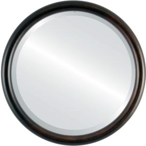 OVALCREST Round Wooden Beveled Wall Mirror for Home Decor, Bathroom, Vanity, Bedroom, Living Room, Hallway - Rubbed Bronze - 26x26 Outside Dimensions