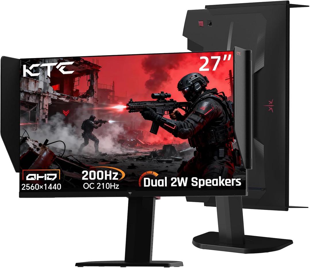 KTC 27M1 27 Inch Gaming Monitor, 200Hz oc 210Hz Monitor 1440P w/Speakers