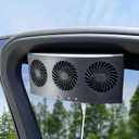 Solar Powered Car Ventilator, Solar Powered Car Exhaust Fan, Car Radiator, Car Cooling Fan (Black with USB)