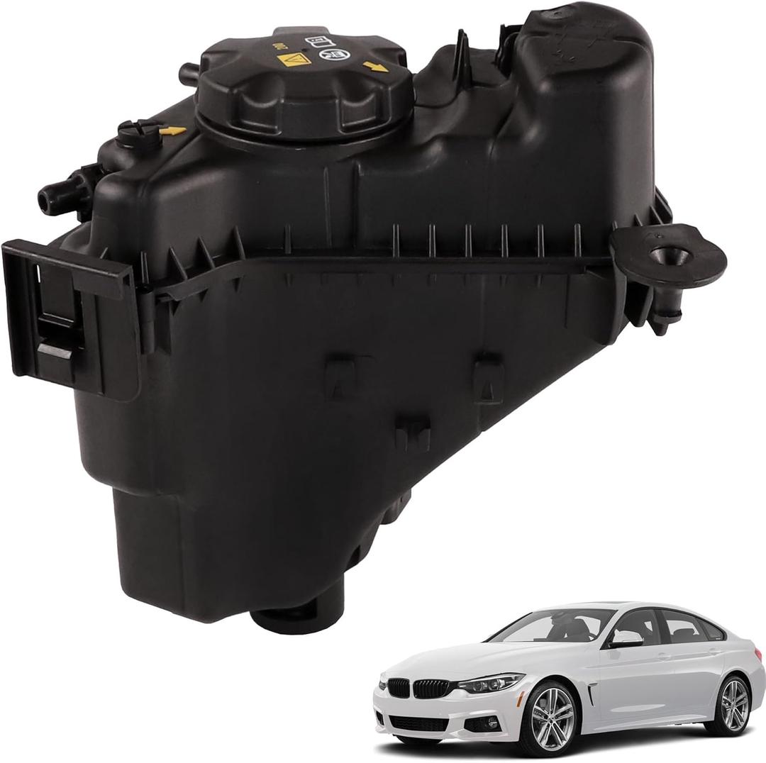 Right Engine Radiator Coolant Overflow Recovery Reservoir Tank with Sensor & Cap Compatible with 2016-2020 BMW 230i 330i 340i 430i 440i M240i Replaces V205117 17138677649 17138617044