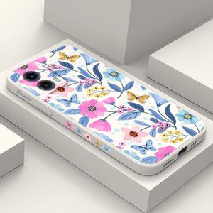 for Motorola Moto G 5G 2023 Case, Flower Pattern Slim Case Soft Silicone Protective for Moto G 5G 2023 Phone Cover, Flower Rice White