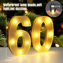 60th Birthday Decorations for Women Men,Happy 60 Birthday Decorations for Centerpieces Table,60 Light Up Numbers Sign Led for Party Backdrop Wall Decor for Wedding Anniversary Home, 21cm X 13cm X 3cm