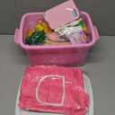 121Pcs Play Kitchen Accessories, Kids Kitchen Playset, Pretend Play Food Tea Party Set, Toy Kitchen Kids Cooking Real with ApronChef Hat, Utensils Cookware PotsPans, Toy Organizer, Toddler Toys Gift (Pink)