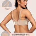 OEAK Womens Deep V Bras Wireless Comfortable Bra Supportive No Underwire Bras Tshirt Push Up Bralettes Plunge Seamless Bra (Beige, XS)