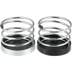 X AUTOHAUX 2pcs Dashboard in Dash Car Cup Holder Bottle Drink Water Cupholder Front Dashboard Cup Holders Black Silver Tone Universal for Car Truck Boat Caravan RV Van