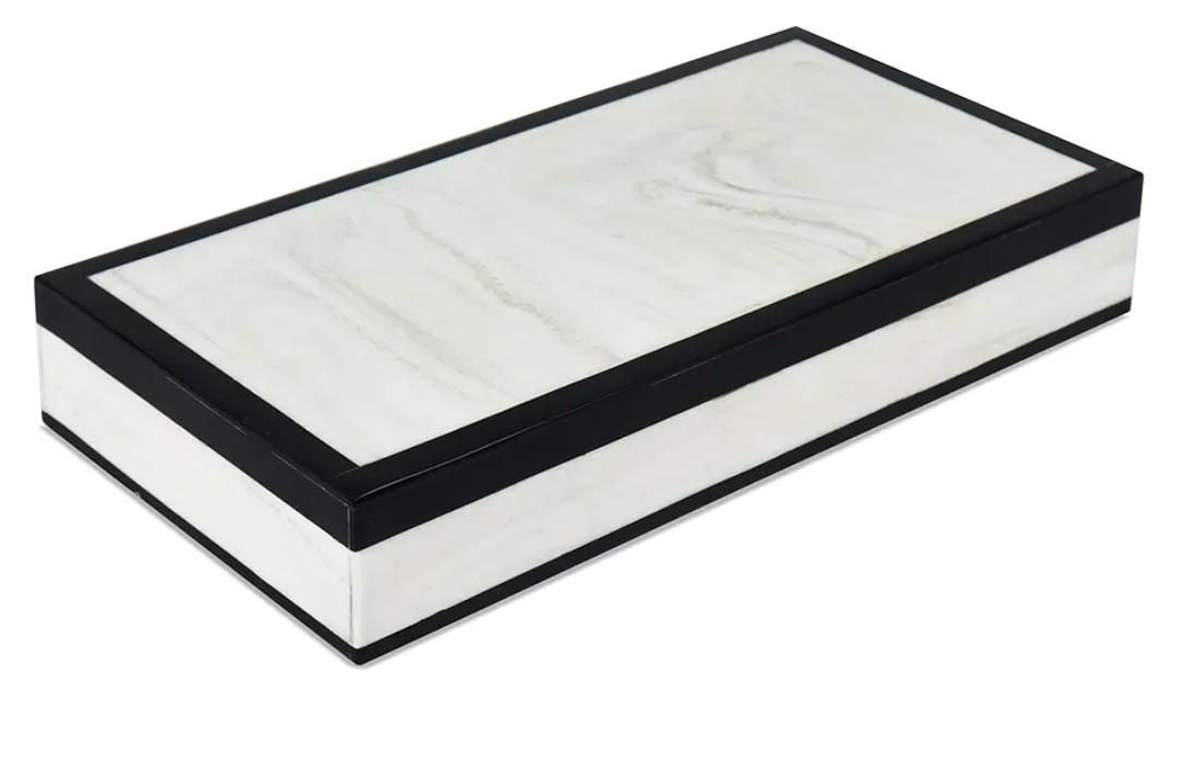 Handicrafts Home Large Decorative Storage Box 12x6– Coffee Table Organizer Box, Modern Home Décor Accent, Keepsake Memory Box, Jewelry Storage Box, Boho Decorative Box with Lid for Shelf, Mantle Decor