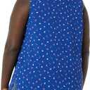 Amazon Essentials Women's Regular-Fit Sleeveless Layering Tank Top, Crew Neck (Blue, M)