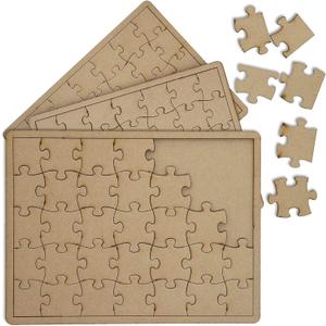 Bright Creations 3 Pack 10x7 inch Wooden Blank Jigsaw Puzzles to Draw On  Make Your Own Canvas for DIY Crafts, 35 Pieces