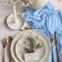 10 Pack Light Blue Cheesecloth Table Runner 17x108 Inch Semi Sheer Boho Gauze Cheese Cloth Table Runners, for Wedding Bridal Shower Birthday Party Home Decor Garden Farmhouse