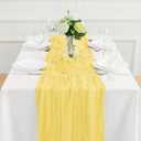 4Pack Light Yellow Cheesecloth Table Runner 10FT Gauze Cheese Cloth Table Runner 35x120Inch Long Boho Spring Easter Table Runners Rustic Sheer Table Runners for Wedding Baby Bridal Shower Decor