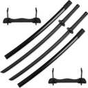 2 Pack Katana with Display Stands, Polypropylene Training & Showcase Sword, High Toughness Samurai Replica for Martial Arts, Cosplay Collection Adult Gift Set