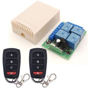 DieseRC DC 12V Wireless Relay Remote Control Switch 433MHz RF 4 Channels Relay Receiver Board with 2 Transmitters for Truck Trunk Motor Garage Door Electric Lock, 3 Operating Modes