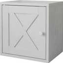 FUSUNBAO Magic DIY Cube Storage Organizer Stackable Cubes for Home Books Clothes Toy-Modular Cubby Storage System-Office Cubical-Bookcase Closet (Pure White-Washed, Door Cube)