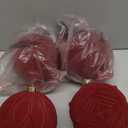 Lanpn 4 Pcs 6" Large Christmas Ornaments, Oversized Velvet Xmas Tree Ball, Big Flocked Christmas Tree Ornament, Shatterproof Plastic Balls for Lawn Yard Holiday Hanging Decor, Red (Burgundy)