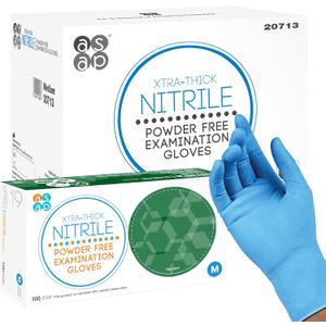 ASAP Blue Nitrile Gloves Disposable Latex Free - 4 Mil Powder Free, Food Safe, Kitchen & Medical - Cleaning & Tattoo Supplies