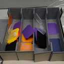 Card Deck Storage Box for Trading Cards 3000+MTG Deck Box with 24 Colorful Divider Tabs, Card Supporters PU Leather Trading Card Storage for Magic Game Cards TCG and Sport Cards (Black Gary)