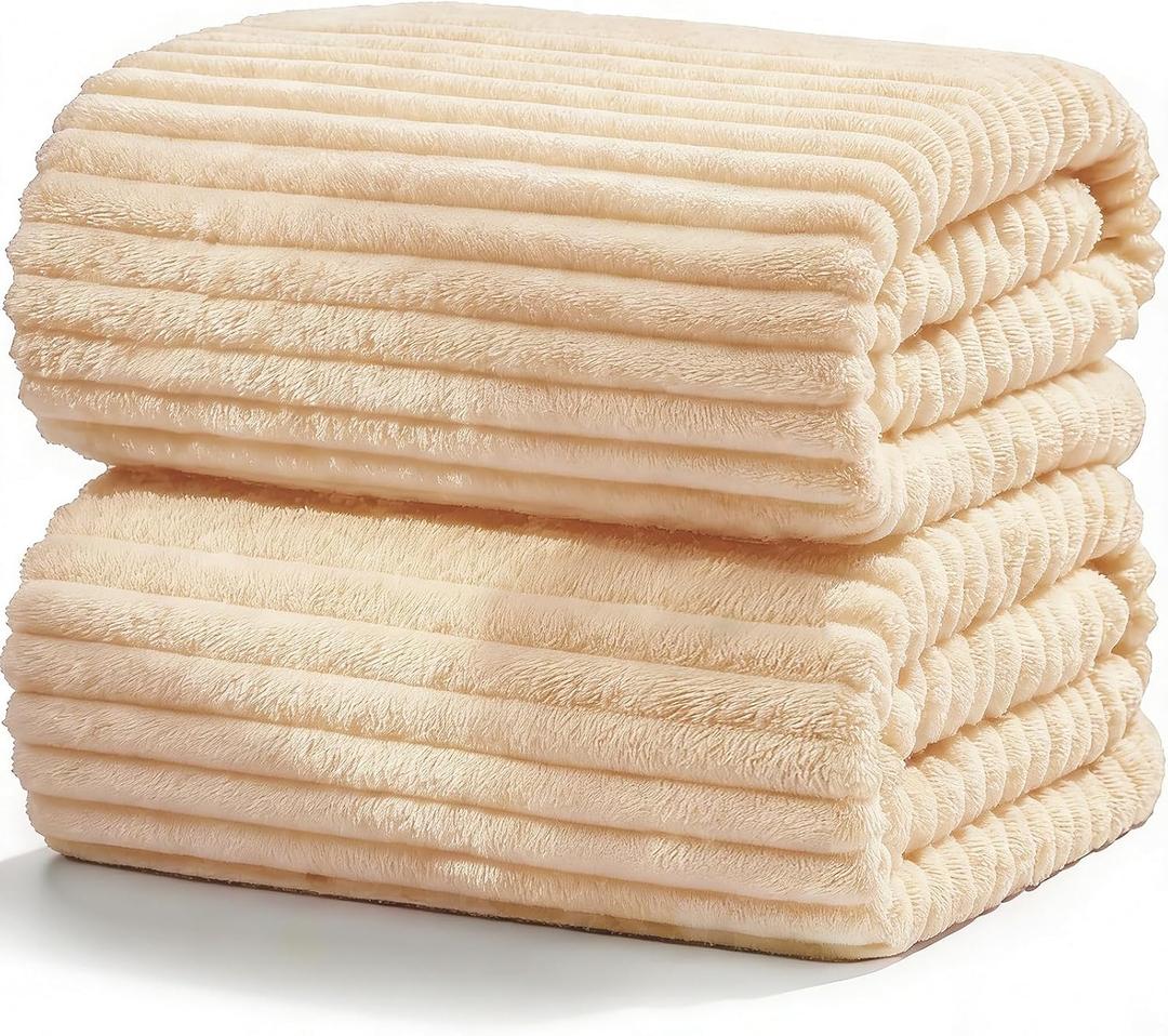 Extra Large Bath Towels (80"x40"),Oversized Bath Towels for Adults Luxury Bath Towels Super Soft Highly Absorbent Microfibers Quick Dry Bath Sheets Large for Bathroom (Beige, 2Piece)