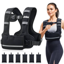 ZELUS Weighted Vest for Women Men, 11-20 lb U-Shaped Ergonomic Adjustable Workout Vest with 6 Iron Sand Bags, SGS-Certified Rucking Vest