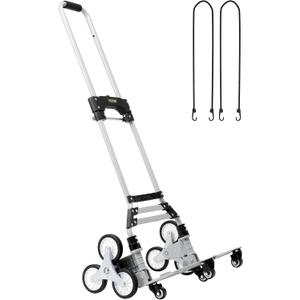 VEVOR Stair Climbing Cart, 220 lbs Capacity, Folding, Adjustable, Multi-Wheel Hand Truck with 10 Wheels for Shopping, Moving, Office Use