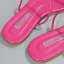 GORGLITTER Women's Cute Strappy Sandals Flat Sandals Toe Ring Summer Slide Sandal Slip on Flip Flops Vacation Trendy Sandals 2025 Light Hot Pink 7.5 (Pink)