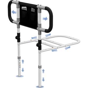 Adjustable Support Grab Bars Bumper for Twin Queen King Size Under Mattress Bedside Cane Railings for Seniors Adult Pull Up Assist Bed Rails for Elderly Adults Safety to Get in and Out of Bed