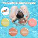 Free Swimming Baby Inflatable Baby Swim Float with Sun Canopy Size Improved Infant Pool Floaties Swimming Pool Toys for The Age of 3-36 Months