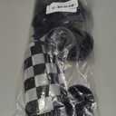 ZXvZYT Black and White Checkered Flag Banner Checkered Desk Flag Set Small Mini Racing Office Table Stick Flags with 12" Solid Pole Black Stand Base Decorations (12 Pack)