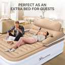 YITAHOME Queen Size Air Mattress with Headboard and Built-in Pump, 18in Blow Up Mattress with Carry Bag, and Nozzles for Home, Camping, and Travel