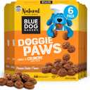 Blue Dog Bakery Natural Dog Treats, Doggie Paws, Peanut Butter, 16.2oz (6 Count) (EXP 03/15/28)