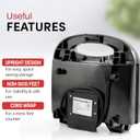 Elite Gourmet Maxi-Matic Electric Nonstick Belgian Waffle Iron Snack Maker Machine, Breakfast, Sandwiches, Compact & Portable, 2 Slice, Black