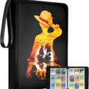 for 9 Pocket Card Binder Large Capacity for 900 Cards - Trading Card Collection Album Folder Double Sided Pocket with Zipper Anime Design for Men Boys Teens for Sports Cards Game Cards