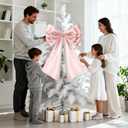 Giant Pink Bow Christmas Decorations, Double-layer Satin Bows for Coquette Room Decor, Christmas Tree Topper Bow for Home Wreath Wall Backdrop Birthday Wedding Party Decor (Pink Bow, 18 x 24 Inches)