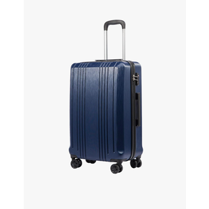 Coolife Luggage Expandable Suitcase PC+ABS with TSA Lock Spinner (Navy, Small (20'' Carry On)