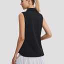 baleaf Women's Golf Shirts Sleeveless Pockets Tennis Tops Workout Athletic Polo V Neck Collared UPF, Medium