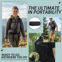 12" Portable Collapsible Stool - Folding Chair with Storage Pouch, Convertible Satchel for Hands-Free Carry & Supports 265Lbs, Ultralight for Hiking, Fishing, Camping, Festivals (Black, Standard)