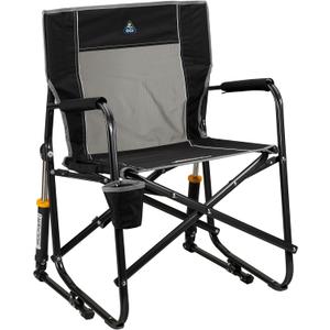 GCI Outdoor Freestyle Rocker Outdoor Rocking Chair with Beverage Holder (Black)