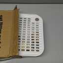 Litter Box Step, Litter Box Ramp/Catcher with Wooden Base, Anti-Tracking & Easy to Clean, Ideal for Small & Elderly Cats (White)