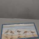 Beach Ocean Painting Wall Art: Framed Coastal Picture Wooden Sea Bird Print Seaside Sand Seascape Artwork Decor for Living Room Bedroom Bathroom 24x12 inch (24L" x 12W")