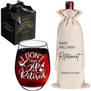 2 x I'm Retired Wine Glass Retirement Gifts for Women, Funny Retired Gifts for Coworkers, Happy Retirement Gift for Women, Fun Gag Retirements Gift for Boss Lady Coworker Colleagues Manager