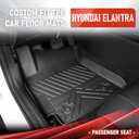Car Floor Mats for Hyundai Elantra 2021-2025 (Not for Hybrid) & Hyundai Elantra N 2022-2025, All Weather Protection TPE Car Mats Custom Car Liners Accessories, Front & 2nd Row Floor Liners Set, Black