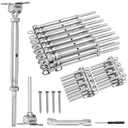 BLIKA 30 Pairs 1/8" Cable Railing Kit Swage Toggle Turnbuckle Hardware, Adjustable Angle T316 Stainless Steel Cable Railing Kits for 2"x2", 4"x4" Wood Posts, Deck Cable Railing Kits for Stairs, BL025