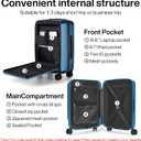 Hanke 20 Inch Carry On Luggage Airline Approved Hard Shell Suitcases with Wheels & Front Pocket Travel Luggage Lightweight Carry On Suitcase for Travel Rolling Luggage(Blue)