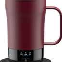 Self-Heating Coffee Mug, 14oz Heated Coffee Mug - Rechargeable Temperature Control Coffee Mug Keep Coffee Hot, Smart Mug Great Gift for Coffee Lovers & Slow Sippers (Burgundy)