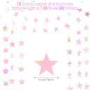 Patelai Glitter Star Garland Banner 2026 Graduation Decor 130 Feet Star Hanging Banner Twinkle Backdrop for Party Birthday Classroom Wedding Supplies(Iridescent Pink)