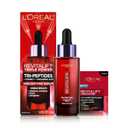 L'Oreal Paris Revitalift Triple Power Face Serum with Tri-Peptides, Hyaluronic Acid and Vitamin C, Anti Aging, Anti Wrinkle Serum to Firm and Brighten, 1 FL oz, + Sample